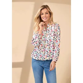 GOLDNER Langarmbluse Zeitlose Bluse mit einzigartigem Druck Rosa 44