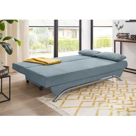Jockenhöfer Schlafsofa Kunstleder 2-Sitzer Blau