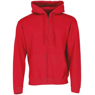 FRUIT OF THE LOOM CLASSIC HOODED SWEAT JACKET Herren Sweatjacke mit doppelter Kapuze, rot, M