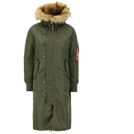 Alpha Industries Long Fishtail Jacke - Sage Green - S