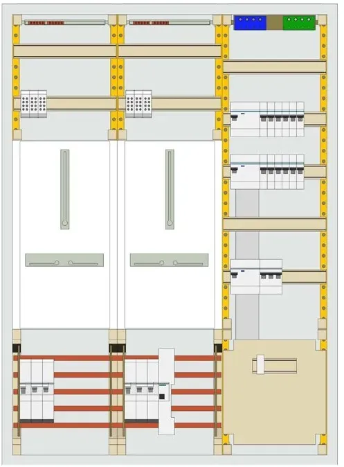 ABB Striebel&John Zählerschrank Typ 7, 3xFI, 12xLS, 2xSLS 35A