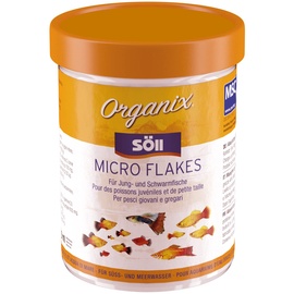 Söll 81931 Organix Micro Flakes, 130 ml - Feine Hauptfutter-Fischflocken für Jungfische und Schwarmfische / Proteine und Vitamine für eine natürliche Ernährung im Aquarium