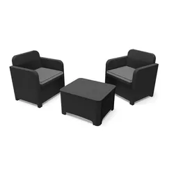 Loa ökologische Polymer-Sofa-Set (Greenpol), 2 Plätze. Farbe Anthrazit
