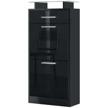 Vladon Loret V2 46 x 104 x 23 cm mit 1 Schublade schwarz matt / schwarz