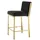 Casa Padrino Luxus Barstuhl Schwarz / Gold 43 x 54 x H. 91 cm - Designer Edelstahl Barhocker mit Samtstoff - Barmöbel