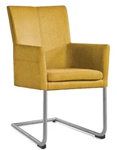 Niehoff Colorado Schwingstuhl AL 642, Rundstahl, Leder Napoli senf