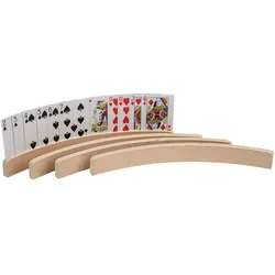 Philos-Spiele Spielkartenhalter aus Holz, 4er Set, ohne Spielkarten, 35 cm