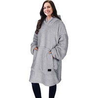 Übergroße Sherpa Hoodie Decke, Flauschige Warme Oversized Kuscheldecke mit Ärmeln und Kapuze, Tragbare Decke zum Anziehen als Geschenkidee für Damen Herren