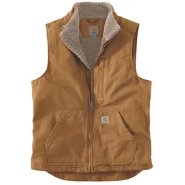 CARHARTT Washed Duck Lined Mock Neck Vest Carhartt® Brown L