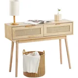Vevor Rattan-Konsolentisch 100 x 40 x 75 cm Natur