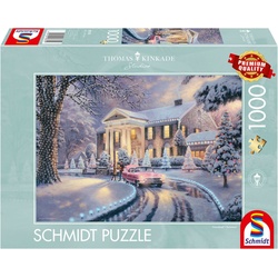 Schmidt Spiele Puzzle Graceland Christmas von Thomas Kinkade, 1000 Puzzleteile bunt