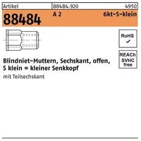 F. REYHER Nchfg. GmbH & Co. KG Blindnietmutter A 2 M 4 / 0,5 - 2,0 500 Stück
