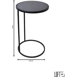 Loft42 Nova Beistelltisch - Rund - Schwarz - Marmor