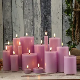 Deluxe Homeart Mia LED Stumpenkerze 20 cm 10 cm lavendel