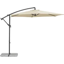 Ampelschirm SCHNEIDER SCHIRME "Venus, TOPSELLER", beige (natur), Bespannung: 100% Polyester, Standschirme, inkl. Plattenständer, Stock zweiteilig