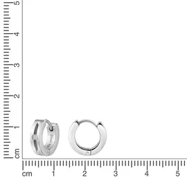 ZEEme Creolen Edelstahl glanz Zirkonia weiß one-size