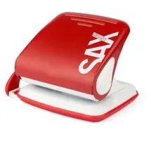 Sax Locher Design 418, 0-418-13, rot, Bürolocher, Stanzleistung ca. 30 Blatt