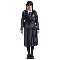 Metamorph Kostüm Wednesday Schuluniform schwarz-grau für Frauen, Wednesdays schwarz-graue Variante der Schuluniform der Nevermore Acade grau XS
