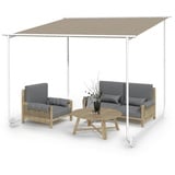 Blumfeldt Nantes Pavillon Gazebo Sonnendach 3x3m Polyester Stahlrahmen UV50+ Bodenrollen