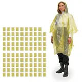 relaxdays Regenponcho 100x Einweg Regenponcho Gelb (100-St) gelb