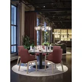 Polsterstuhl STRESSLESS "Laurel", rot (cherry paloma, eiche natur), B:58cm H:92cm T:59cm, Leder PALOMA: PALOMA ist ein durchgefärbtes Semianilin-Möbelleder mit natürlicher Narbung., Stühle, Polsterstuhl, Low Back mit Armlehne, Größe L, mit abgerundeten Beinen in Eiche natur