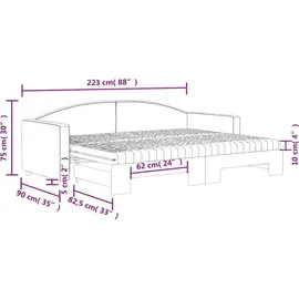 vidaXL Tagesbett 80 x 200 cm Creme