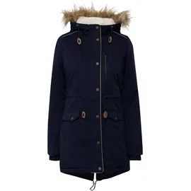 Oxmo Parka OXAnna Damen Winterparka Mantel mit Fellkapuze und Teddy-Futter, - L