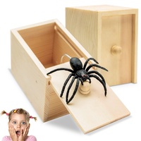 JIASHA 2PCS Spinne In Box Spinne Streich-Box Holz Streich Spinne Spinnen Prank Box Holz Prank Spider Scare Box Streich Spinne Scare Box, für Kinder Erwachsene Party Favors Gifts