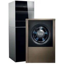 Buderus Logatherm Wärmepumpe WLW196i-14, KM R410A, ART Außen aufgestellt, reversibel, Puffer120l, 14,37kW bei A2/W35, Schwarz 7739616350
