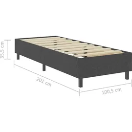 vidaXL Boxspringbett 100 x 200 cm Dunkelgrau