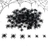 CENH 200 Stück Halloween Deko Spinne Realistic Spider Plastikspinnen Spinne Spielzeug Prank Requisiten Halloween Haunted House Dekorationen Partys April Fool's Day