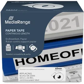 MediaRange Endlospapierrolle 22205 Weiß 62,0 mm 1 Blatt 1 St.