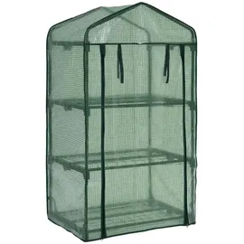 furnicato Mini-Gewächshaus 3 Stufig 69 x 49 x 125 cm grün