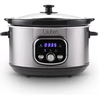 Lauben Slow Cooker 3500SB, Dampfgarer + Reiskocher, Silber