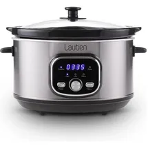 Lauben Slow Cooker 3500SB, Dampfgarer + Reiskocher, Silber