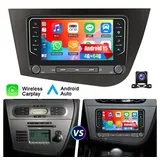 ESSGOO DAB+ Für Seat Leon 1P1 2005-2012 Carplay Android 15 Autoradio GPS Navi Autoradio (RDS, 4+64GB(optional), Digitalradio (DAB), FM, Apple Carplay Android Auto GPS Navi WIFI BT EQ) schwarz