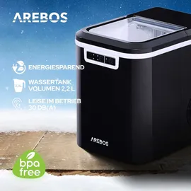 Arebos Eiswürfelmaschine Ice Cube Maker 2 Eiswürfelgrößen, 2,2 Liter