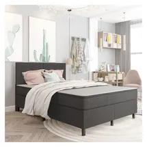 vidaXL Boxspringbett 180 x 200 cm Dunkelgrau