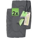 Emily ́s Check 2er Pack Spannbezug für Nackenkissen Gesundheitskissen 1596.2323, anthrazit, 30-50 x 40-60 x 10 cm