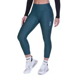 TCA Damen 3/4 gepolsterte Radhose mit hohem Bund. atmungsaktiv. mit Taschen. BLAU XL