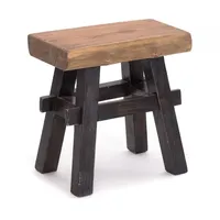 DESIGN DELIGHTS Hocker Vintage 40 Holz 45 x 43 x 27 cm Schwarz