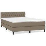 vidaXL Boxspringbett mit Matratze Taupe 140x200 cm Stoff1400044