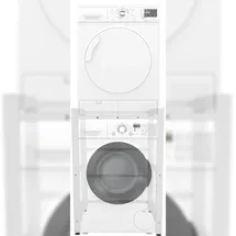 deluke DELUKE® Waschmaschinengestell KAMED Stahl, 105x75x62cm, Universal Waschmaschinenregal Waschmaschinenuntergestell Zwischenbau Weiß