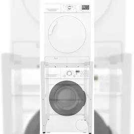 deluke DELUKE® Waschmaschinengestell KAMED Stahl, 105x75x62cm, Universal Waschmaschinenregal Waschmaschinenuntergestell Zwischenbau Weiß