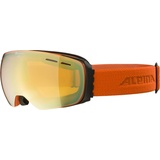 Alpina Granby Q-LITE - Verspiegelte, Kontrastverstärkende Skibrille Mit 100% UV-Schutz Für Erwachsene, black-pumpkin matt, One Size