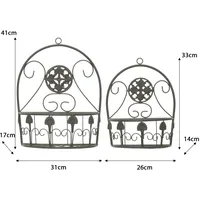 Moritz 2er Set Metall Wandkörbe Pflanzkörbe braun Blumentopfhalter Wandmontage