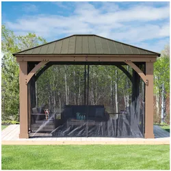 Westmann Holz Pavillon Devon  Moskitonetz schwarz - versch. Ausführungen