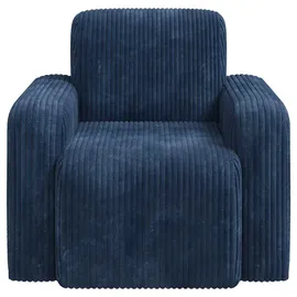 vidaXL Sessel Marineblau Cord 72 x 71 x 70 cm Blau mit Rollen
