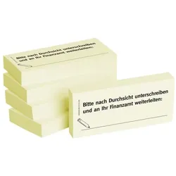 BIZSTIX Haftnotizen bedruckt 1301010110, Business Haftnotizen 1301010110, gelb, rechteckig, Bitte nach Durchsicht unterschreiben und an 500 Blatt