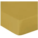 Heckett and Lane Spannbettlaken Mako-Satin 180 x 200 cm gold